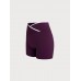 Purple Contrast Front-Cross Sports Shorts 3