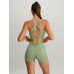 Light Green Cut Out Shorts 3