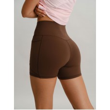 Coffee Natural Waisted Sports Shorts 3