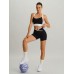 Black Contrast Front-Cross Sports Shorts 5 Black Contrast Front-Cross Sports Shorts 5