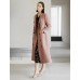 Gathered Waist Double-Breasted Trench Coat