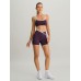 Purple Contrast Front-Cross Sports Shorts 3
