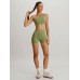 Green Cut Out Shorts 3