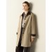 Contrast-Trim Trench Coat