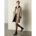 Contrast-Trim Trench Coat
