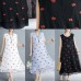 Elegant embroidery lace clothes Sleeve black Dress summer sleeveless