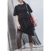 Women black cotton clothes patchwork tulle Maxi summer Dresses