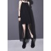 Women black chiffonTunic side open Dresses summer sleeveless Dresses